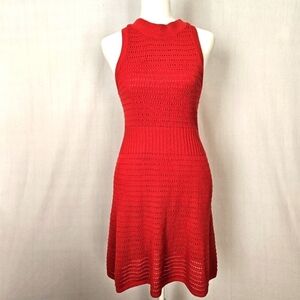 & Other Stories Women's Red Pointelle Knit Dress Size XS